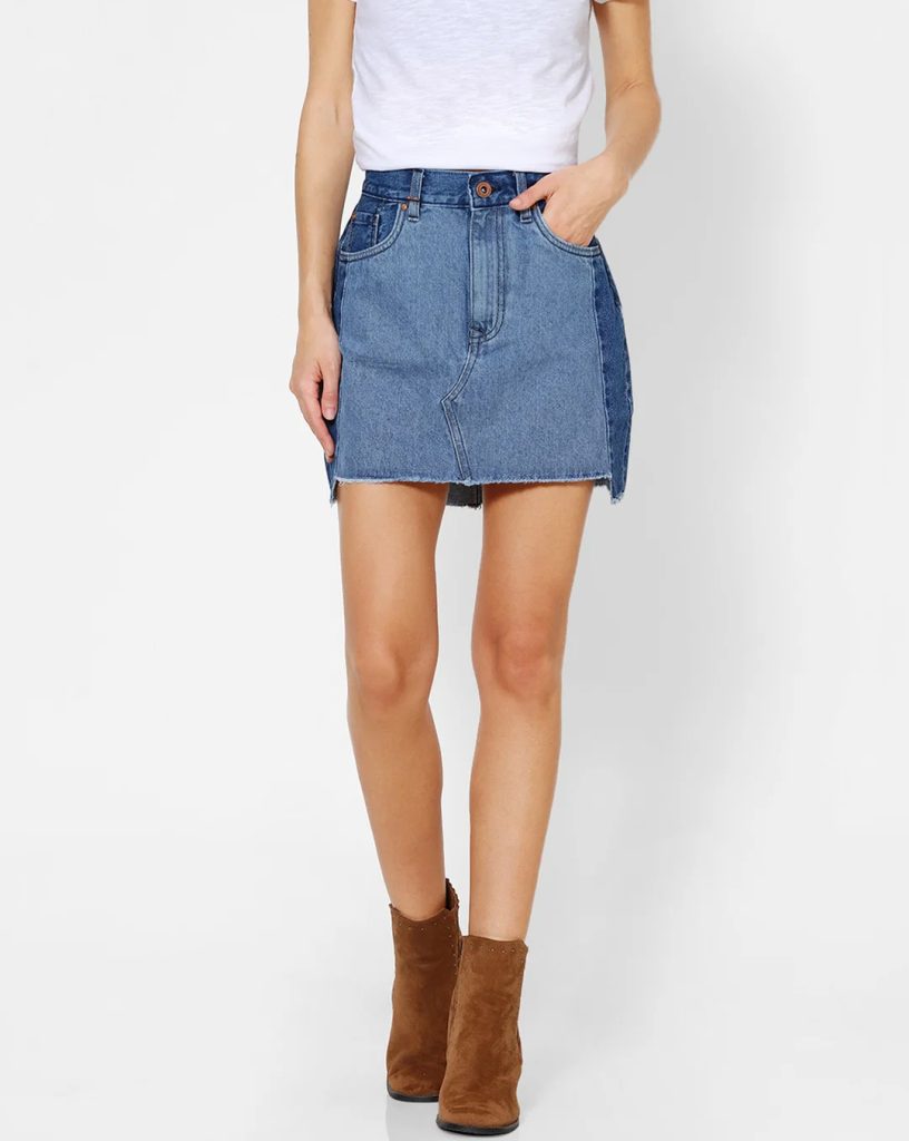 denim mini skirt