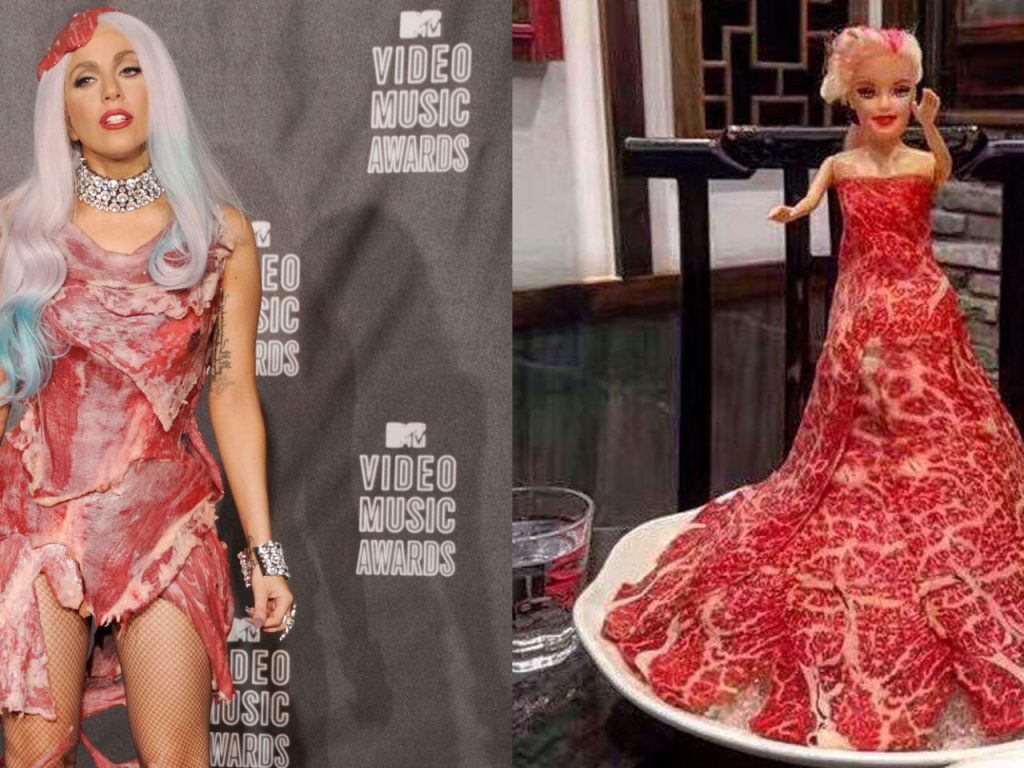 lady gaga meat dress