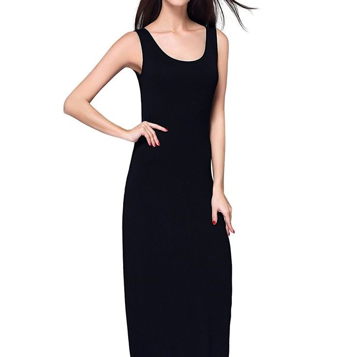 long black sleeveless dress