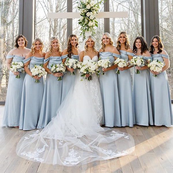 sky blue bridesmaid dresses